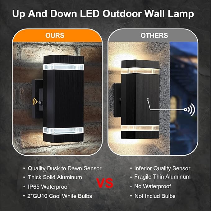 Exterior Lights for House, Dusk to Dawn Outdoor Lighting Fixtures Wall Mount - Image 4