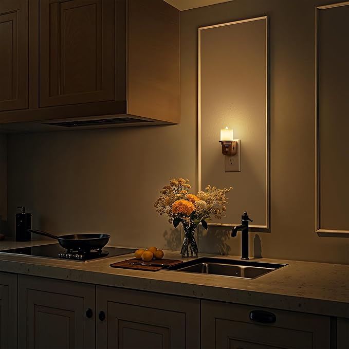 Briignite Candle Night Light, Night Lights Plug into Wall 2 Pack, LED Vintage - Image 6