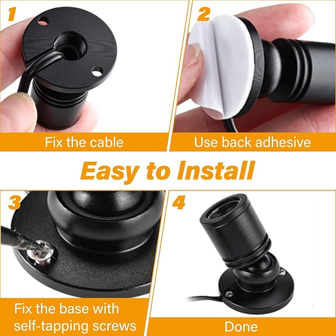 YaeCCC Dimmable LED Mini Spotlight Jewelry Showcase Display Lights Black Shell - Image 7