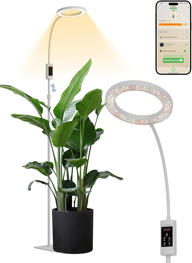 GLOWRIUM Smart Grow Lights for Indoor Plants, 24W Full Spectrum Plant Lights by GLOWRIUM