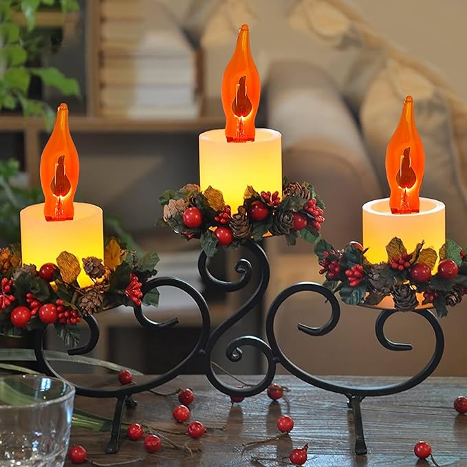 12 Pack Flicker Flame Light Bulbs, C18 Halloween Orange Flame Replacement Bulbs - Image 3