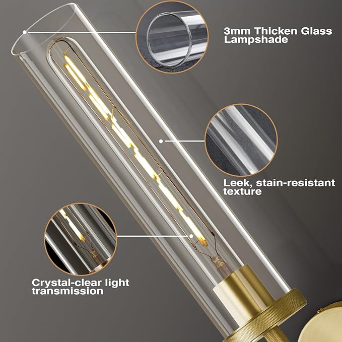 Antique Gold Wall Sconce 19.48" Modern Luxe Wall Lighting - Image 8