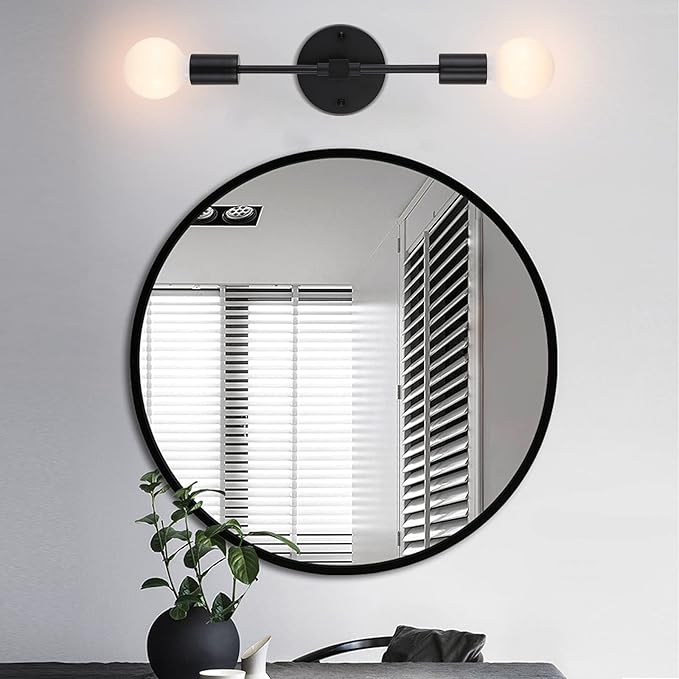 2-Lights Matte Black Bathroom Vanity Wall Sconce Modern Industrial Wall Lamp - Image 6