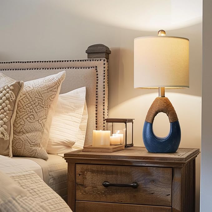 OYEARS 19" Boho Lamp for Bedroom, Bedside for Nightstands, Table Lamp for - Image 4