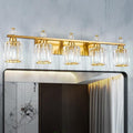 Bathroom Vanity Lights 5-Light Gold Modern Crystal Vanity Light Fixtures Over by FDPBY
