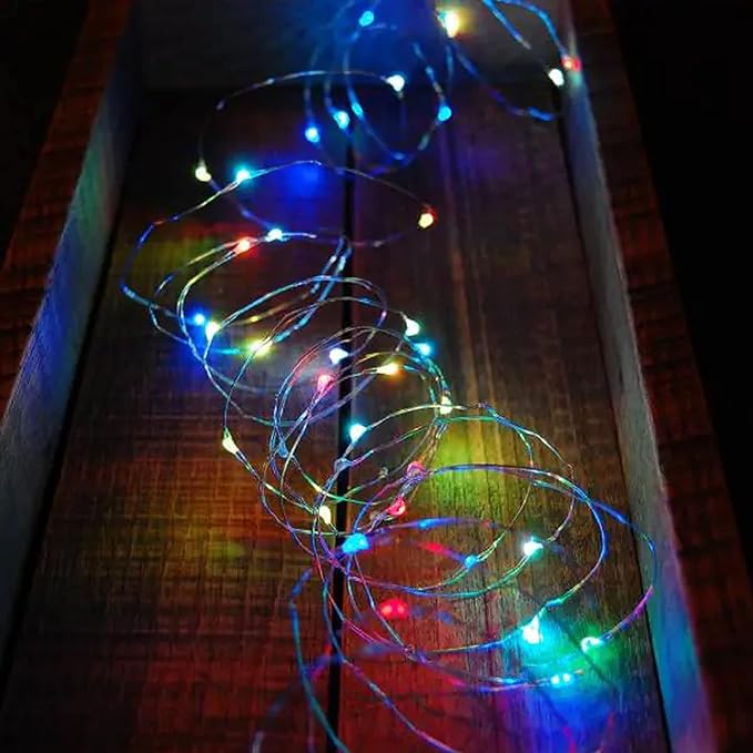 Dazzle Bright Fairy Lights Battery Operated, 20 FT 60 LED Silver Wire - Image 3