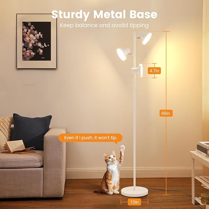 36W LED Tree Floor Lamp, Modern Dimmable Standing Lamp - Image 7