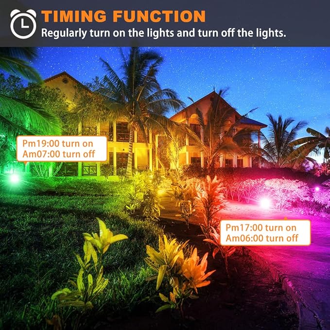 LED Flood Light Outdoor 800W Equivalent 8000LM RGB Landscape Light Controlled - Image 4