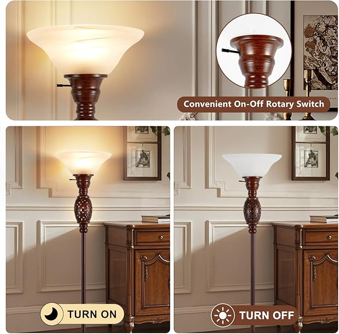 70" Torchiere Floor Lamp with NightLight - Image 5