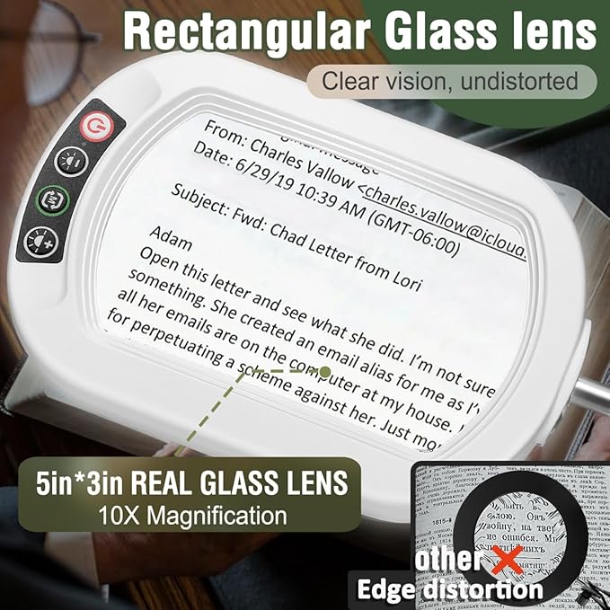Veemagni 10X Rectangle Magnifying Glass - Image 2