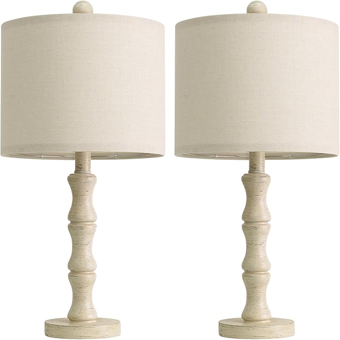 BOBOMOMO 20.5" Farmhouse Bedside Lamps Set of 2, Vintage Nightstand Lamps - Image 6