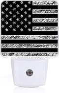 Black White American Flag Night Light, Plug-into USA Flag Nightlight White LED by Unknown