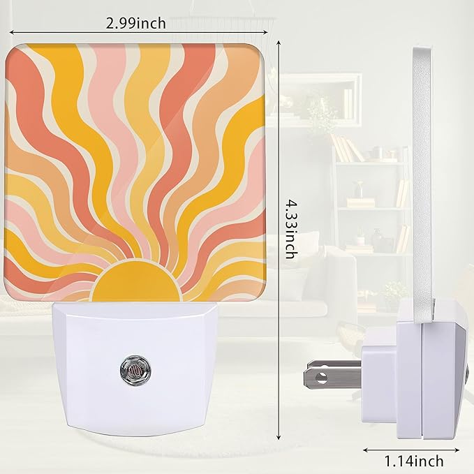 Groovy Boho Sun Night Light, Night Light Plug into Wall - Image 2