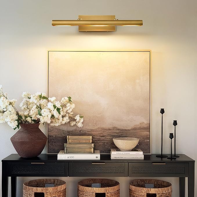 Brass Picture Light for Wall: 24-Inch Hardwired Dimmable Vintage Brushed Gold - Image 8