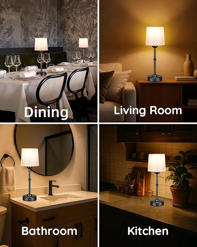 Cordless Led Table lamp, 6000mAh Battery Powered Table Light, Wireless Lamps - Image 4