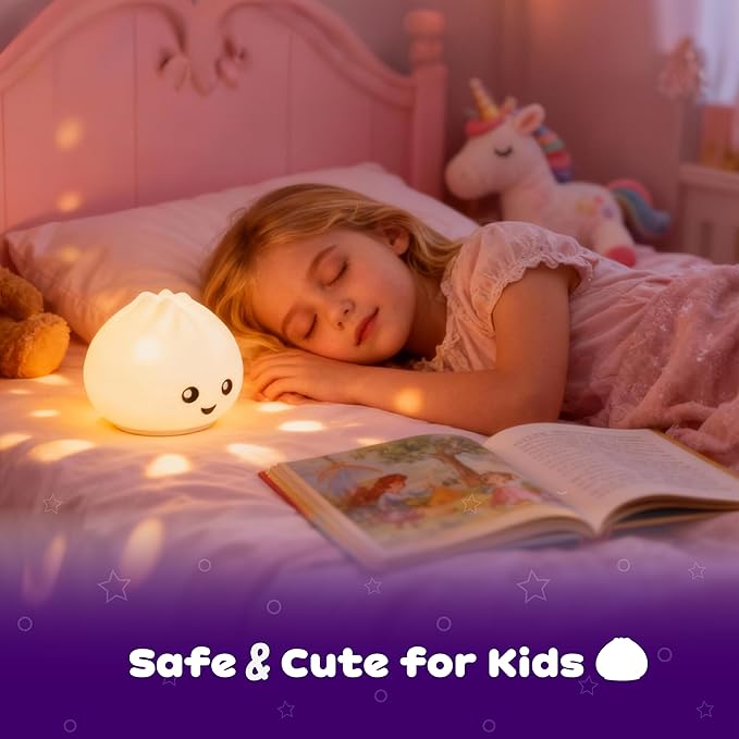 Dumpling Squishy Night Light, Touch Activated Pat Control - Image 5