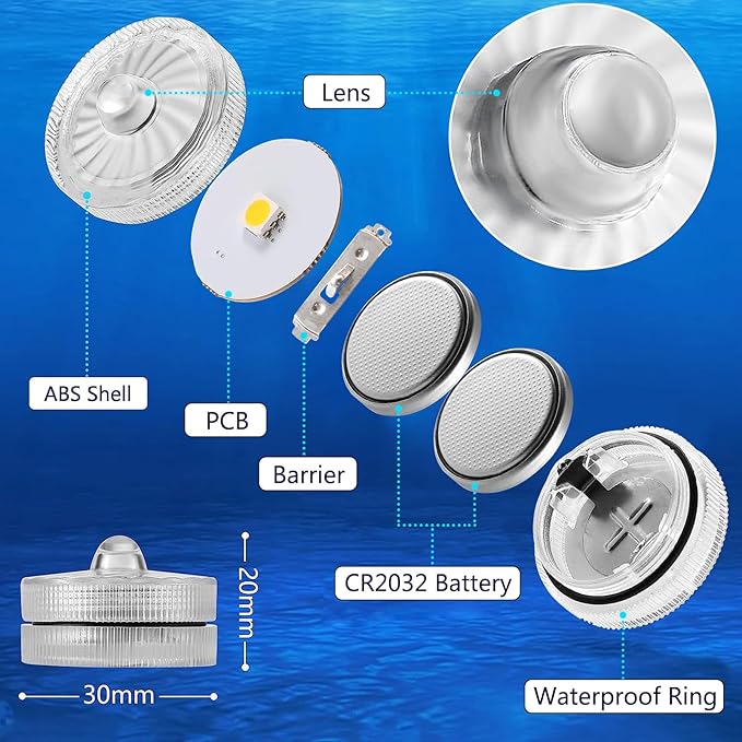 HL Submersible LED Light, Warm White Small LED Light, 100 Hours Waterproof - Image 7