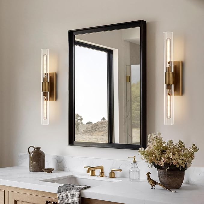 24.8" L Minimalist Style Wall Sconces Set of 2, Brass Wall Lights Fixtures - Image 2