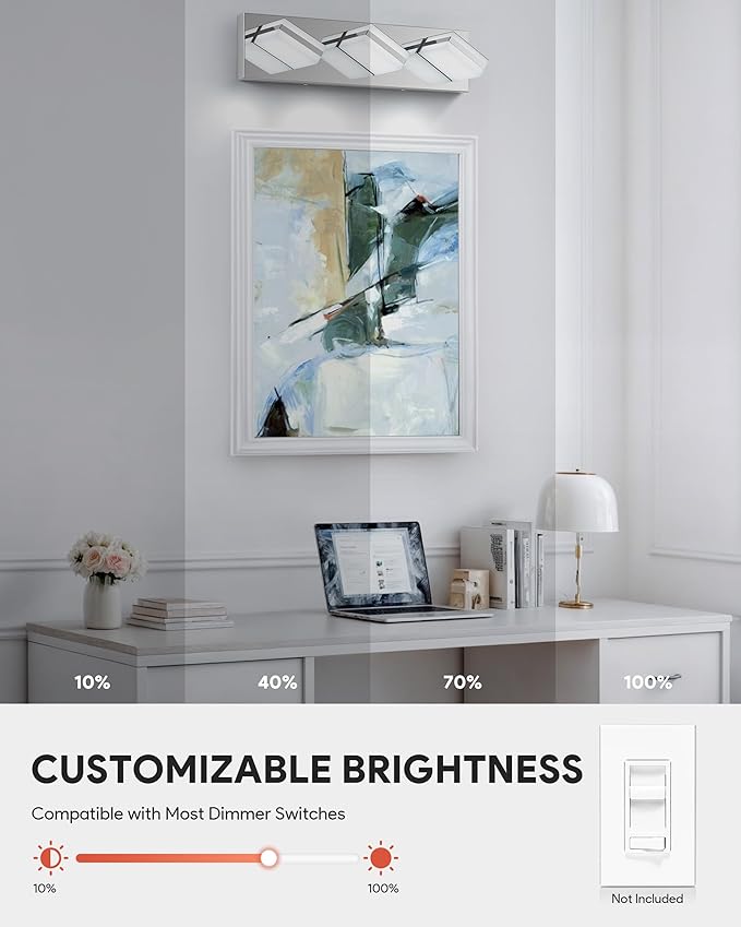 VONLUCE Bathroom Vanity Light Fixture, 3-Light Modern LED Vanity Lights - Image 4