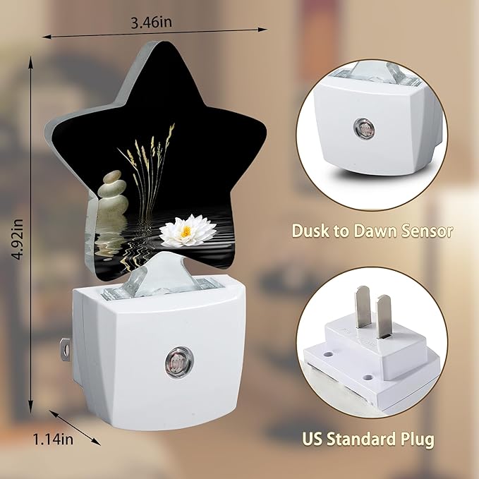 Zen Spa Night Light Plug-in Dusk to Dawn Smart Sensor White Led Nightlight - Image 6