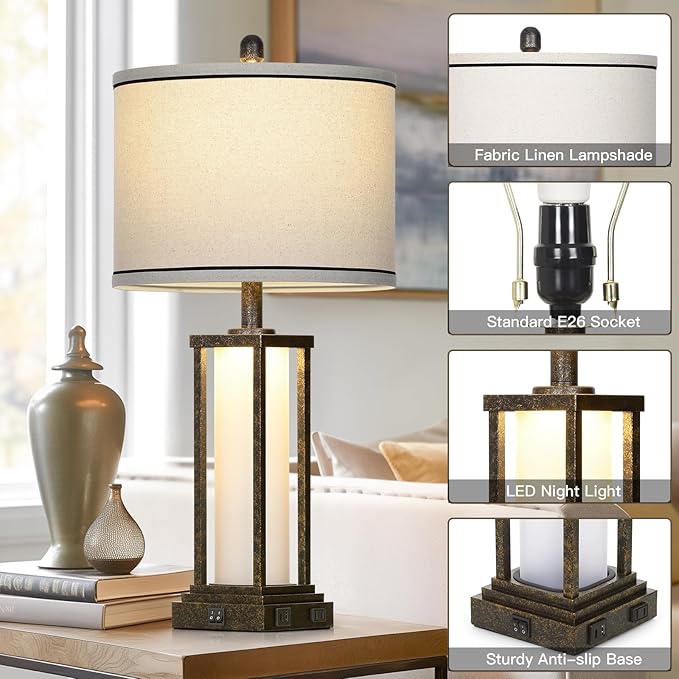27" Tall Vintage Table Lamp - Image 7
