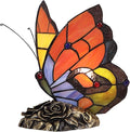 Bieye L10038 Butterfly Tiffany Style Stained Glass Accent Table Lamp Night Light by Bieye