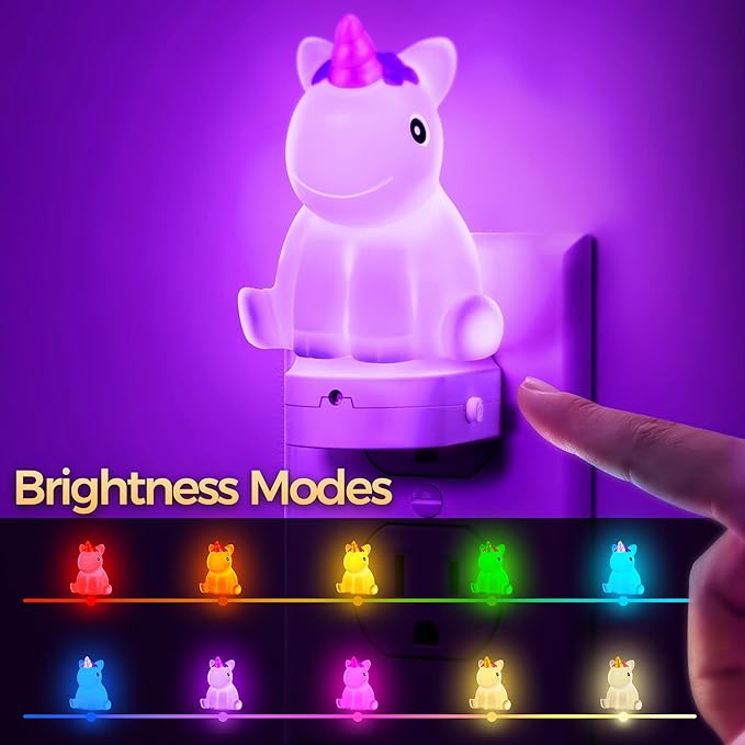 DORESshop LED Night Light for Kids, 3D Cute Unicorn Night Lights Plug into Wall - Image 2