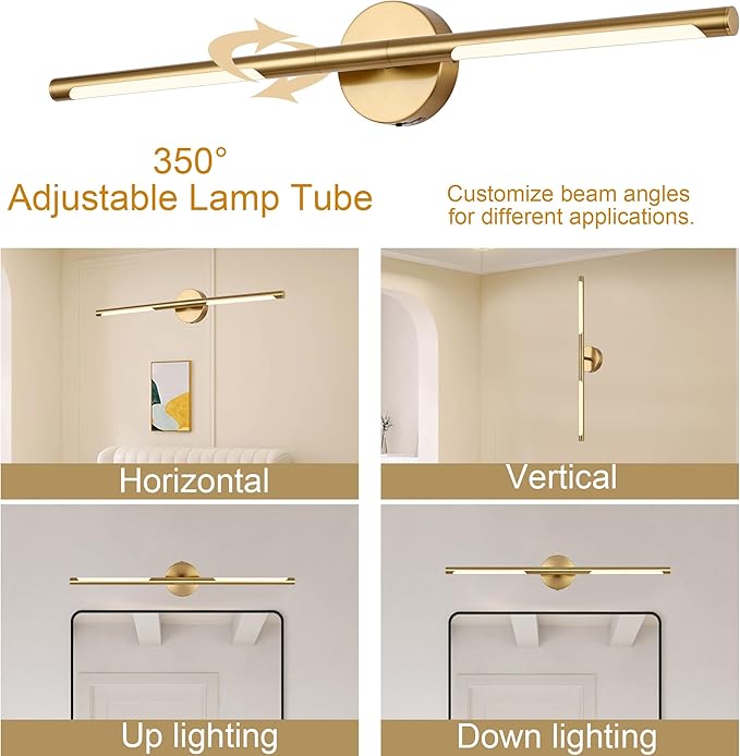 BONLICHT Brushed Brass Vanity Lights 36 Inch Gold Bathroom Light Fixtures 5CCT - Image 3