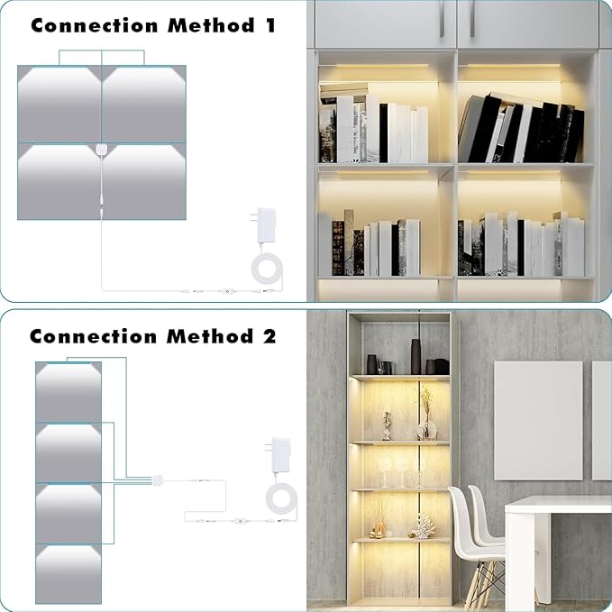 JUSJUBR Black Display Shelf Lighting, 4 Pack x12 Inch Display Lights - Image 5