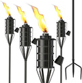Upgraded Citronella Garden Torch Set of 4, Large Capacity 16oz Metal Torch by FALBAWRLighting