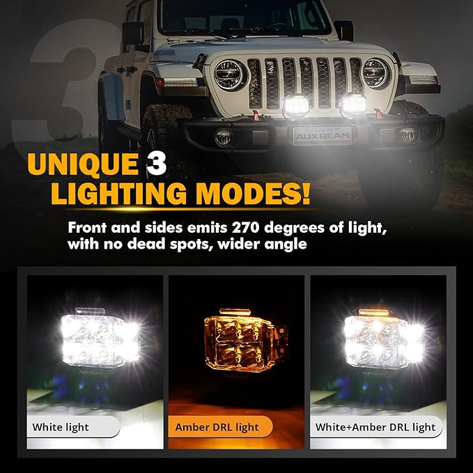 Auxbeam V-MAX Series 4in 92W Round LED Pods - Image 3