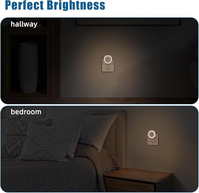 Warm Night Lights Plug into Wall, 4 Packs Dimmable Night Light - Image 6