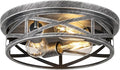 3-Light Cage Ceiling Light Fixtures, Farmhouse Close to Ceiling Lights by Wyneyet