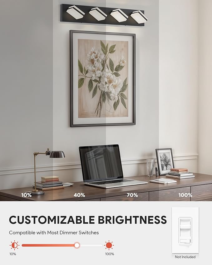 VONLUCE Bathroom Vanity Light Fixture, 4-Light Modern LED Vanity Light - Image 4