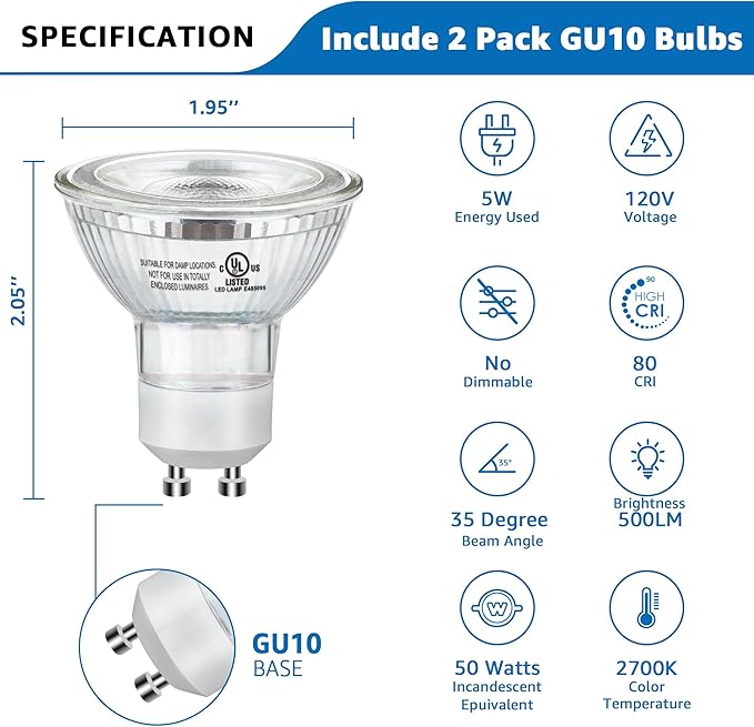 SUNVIE 2 Pack Up Lights Indoor Floor Can Light Uplighting Indoor Spotlight - Image 4