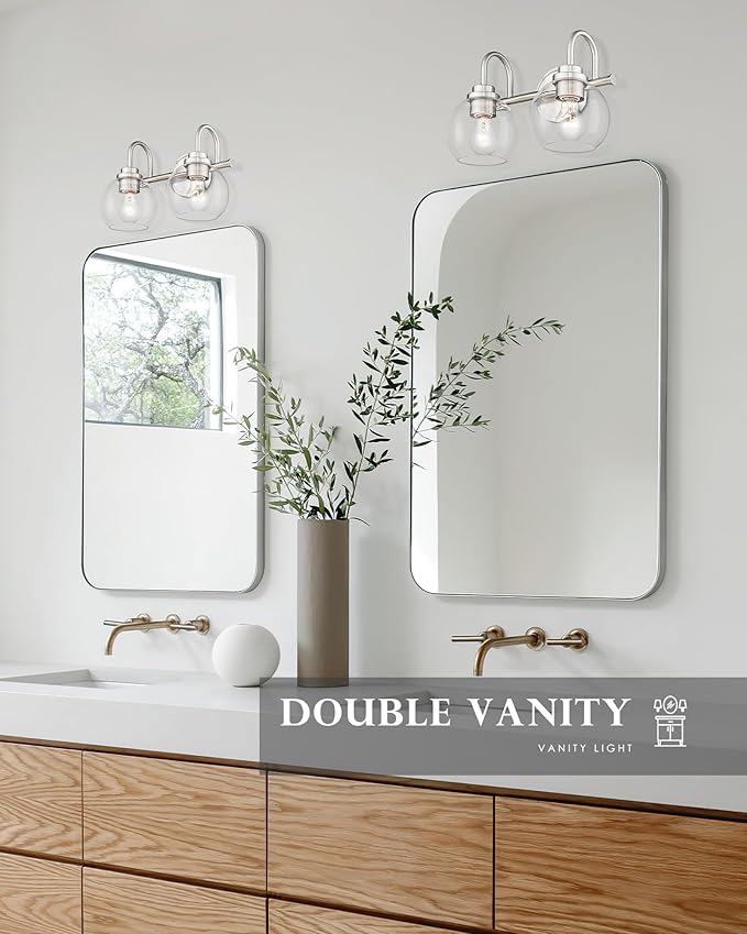 2-Light Bathroom Vanity Light, Brushed Nickel Vanity Light - Image 6