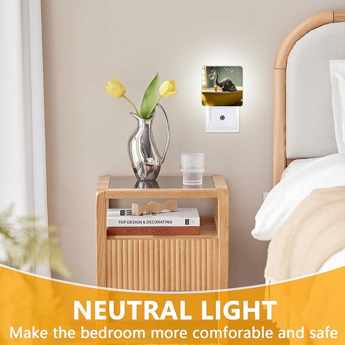 Cute Elephant Take a Bath Night Light, Plug-into African Animal Nightlight - Image 3