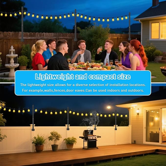 10 Pack String Light Poles, 2.8Ft Metal Poles - Image 5