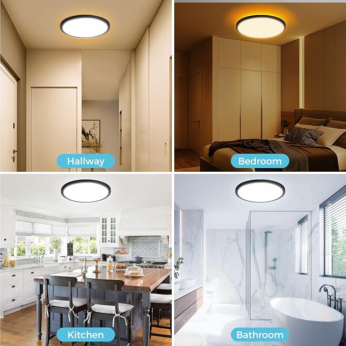 libtit 12 Inch Black LED Ceiling Light - Image 6
