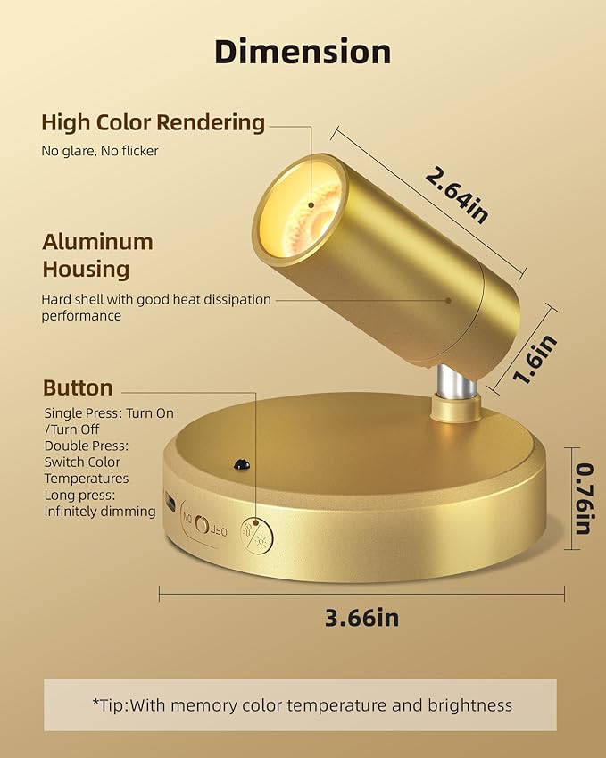 EZVALO LED Spotlight Indoor, 5500mAh Rechargeable Battery Uplighting Indoor - Image 7