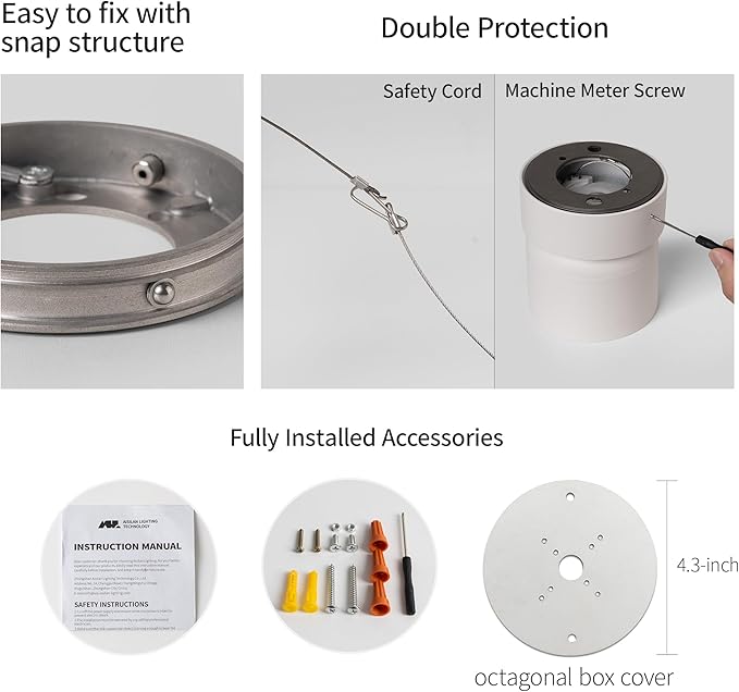 Aisilan 4 Packs LED Dimmable Adjustable Ceiling Spotlight 7W 3000K Aluminum - Image 5