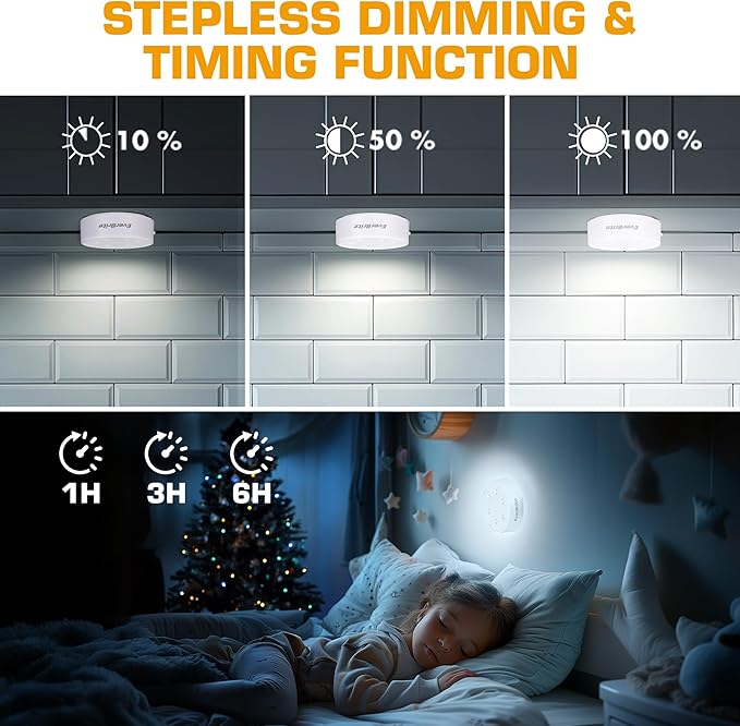 EverBrite Puck Lights With Remote, Rechargeable 2000mAh Linked Sensor Under - Image 6