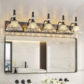 Vintage Bathroom Vanity Light, 5-Light Black Vanity Lighting Fixture by LBSQJ