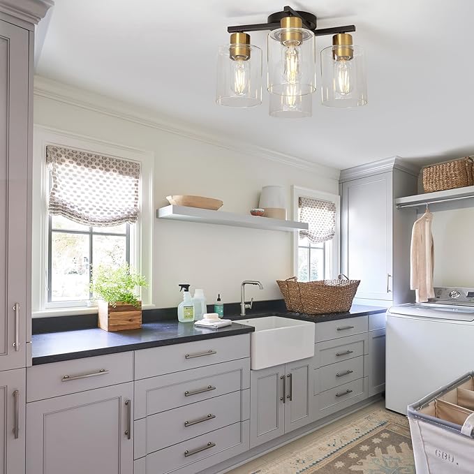 4-Light Semi Flush Mount Ceiling Light, Farmhouse Ceiling Light - Image 4