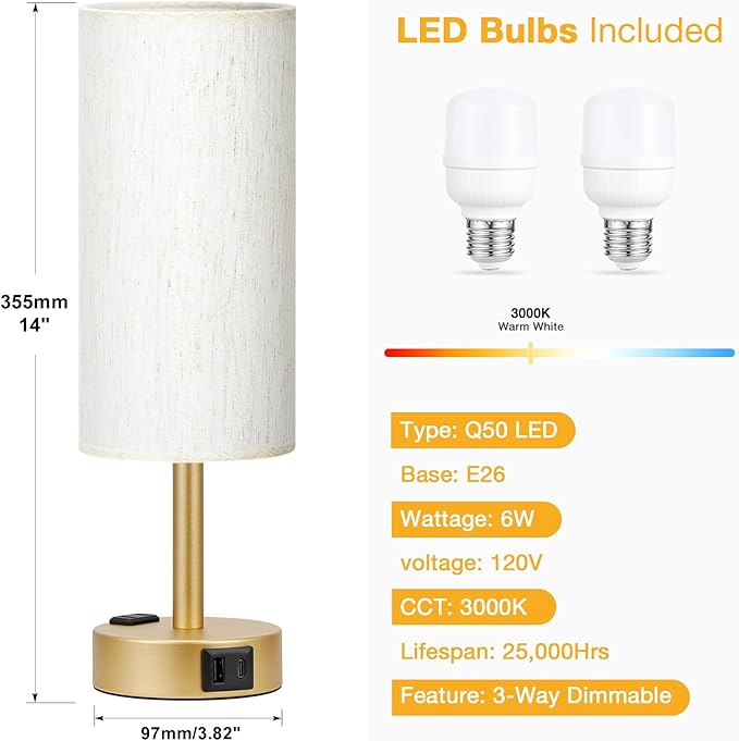 Gold Touch Table Lamps Set - Image 4