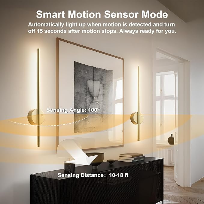 Motion Sensor Battery Operated Wall Sconce Set of Two - Image 4