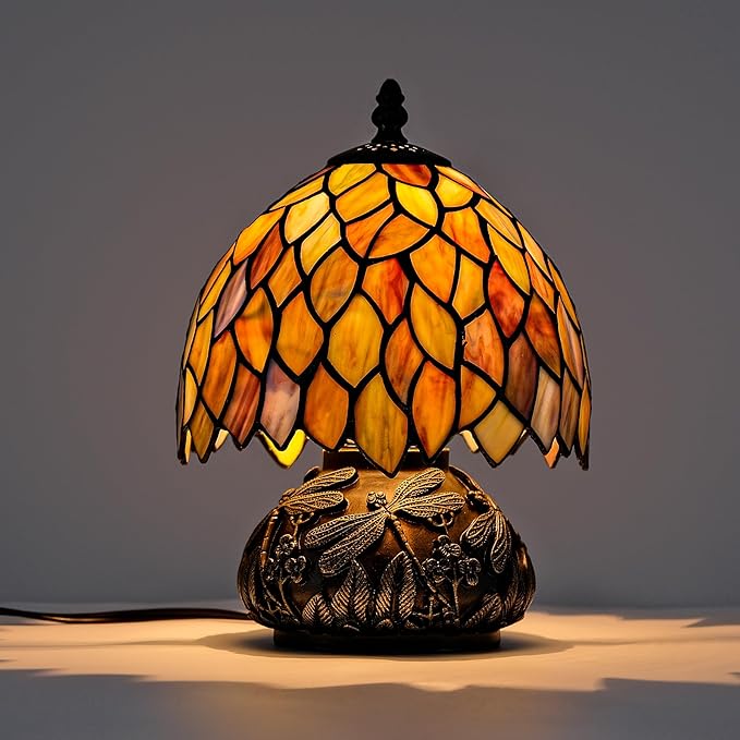 Tiffany Style Table Lamp, Stained Glass Gradient Green Wisteria Desk Lamp - Image 2