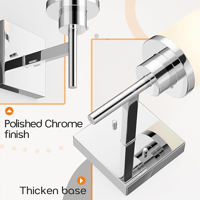 Vanity Lights Polished Chrome Bathroom Light Fixtures - Image 4