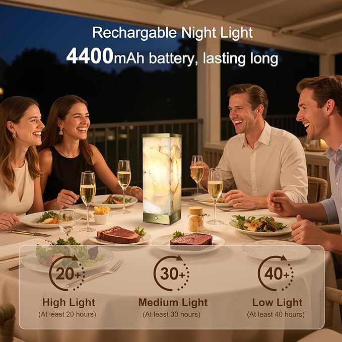 Scenekoy Alabaster Rechargeable Table Lamp - Image 4
