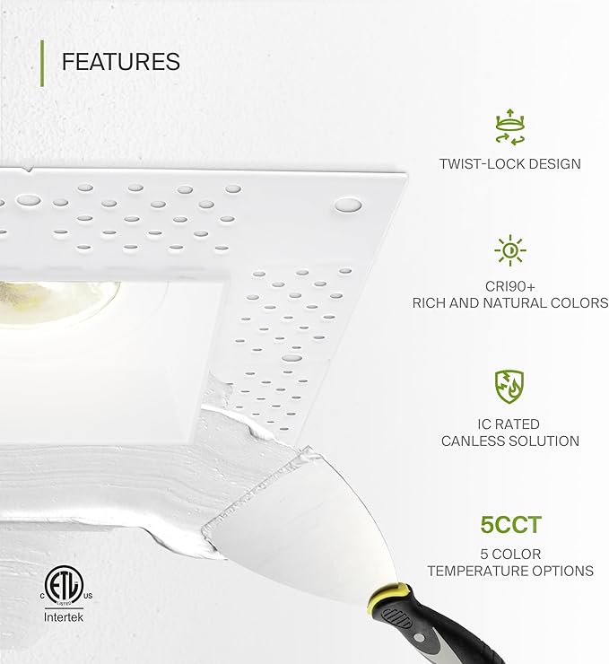 ASD Trimless 3 Inch LED Square Recessed Lighting, 15W 120V Triac Commercial - Image 3